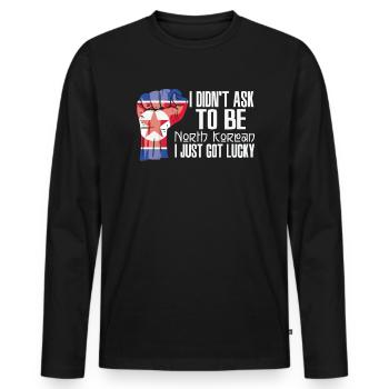North Korean Pride North Korea Flag Grown North - Men's Premium Organic Long Sleeve Shirt - black - Front - Nico (187cm)