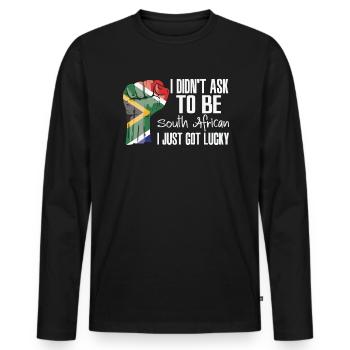 South African Pride South Africa Flag Grown South - Men's Premium Organic Long Sleeve Shirt - black - Front - Nico (187cm)