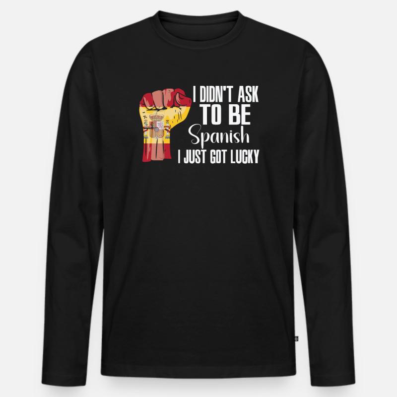 Spanischer Stolz Spanische Flagge Gewachsen - Männer Premium Bio Langarmshirt - Schwarz