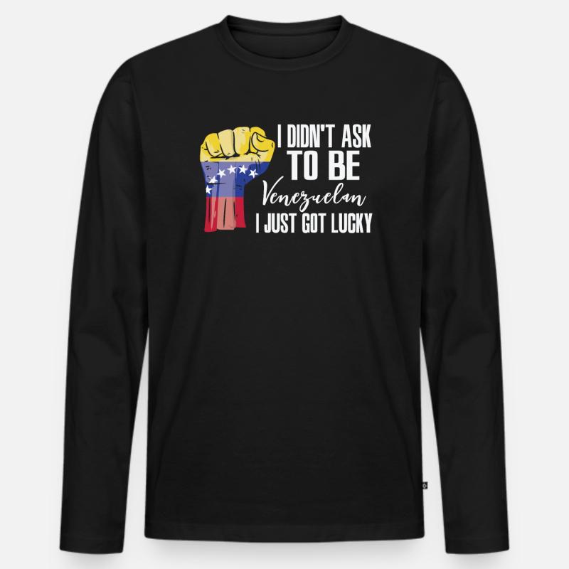 Venezolanischer Stolz Venezolanische Flagge - Männer Premium Bio Langarmshirt - Schwarz