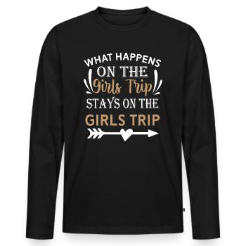 Que se passe-t-il lors du voyage des filles - T-shirt manches longues Premium bio Homme - noir - Devant - Nico (187cm)