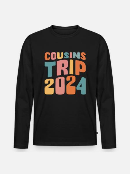 Cousins Trip 2024 - Männer Premium Bio Langarmshirt - Schwarz