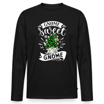 Gnomies de Noël Gnome Doux Gnome Gnome de Noël Gnome - T-shirt manches longues Premium bio Homme - noir - Devant - Nico (187cm)