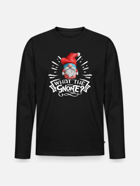 What The Gnome Christmas Gnome - Men's Premium Organic Long Sleeve Shirt - black