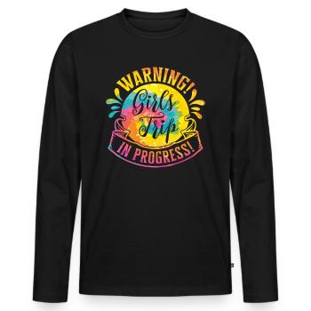 Warning Girls Trip In Progress - Men's Premium Organic Long Sleeve Shirt - black - Front - Nico (187cm)