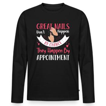 Les beaux ongles ne sont pas le fruit du hasard - T-shirt manches longues Premium bio Homme - noir - Devant - Nico (187cm)