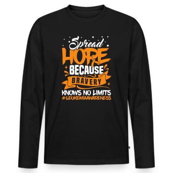 Leukemia Cancer Awareness Ribbon Blood Cancer - Men's Premium Organic Long Sleeve Shirt - black - Front - Nico (187cm)