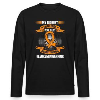 Leukemia Survivor Ribbon Cancer Products Leukemia - Men's Premium Organic Long Sleeve Shirt - black - Front - Nico (187cm)