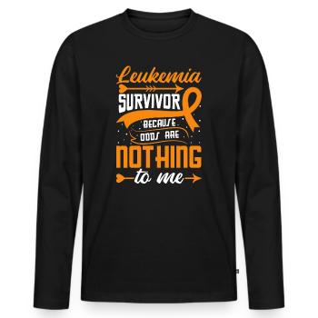Leukemia Awareness Month Leukemia Cancer Ribbon - Men's Premium Organic Long Sleeve Shirt - black - Front - Nico (187cm)
