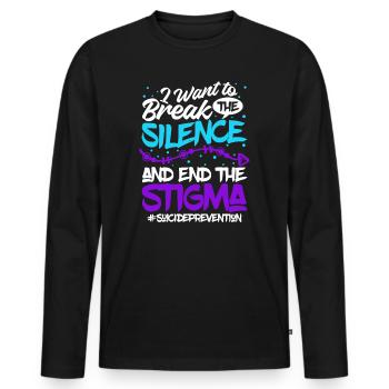 Mois de la prévention du suicide 988 Soutien à l' - T-shirt manches longues Premium bio Homme - noir - Devant - Nico (187cm)
