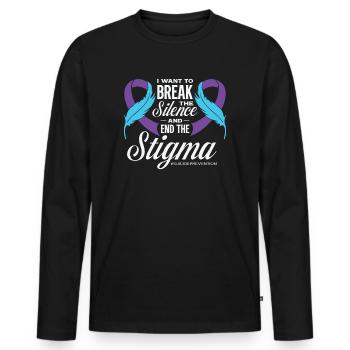 Mois de la prévention du suicide 988 Soutien à l' - T-shirt manches longues Premium bio Homme - noir - Devant - Nico (187cm)