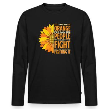 Leukemia Awareness Month Leukemia Cancer Warrior - Men's Premium Organic Long Sleeve Shirt - black - Front - Nico (187cm)