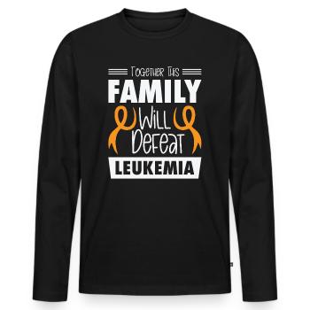 Leukemia Awareness Pins Leukemia Cancer Ribbon - Men's Premium Organic Long Sleeve Shirt - black - Front - Nico (187cm)