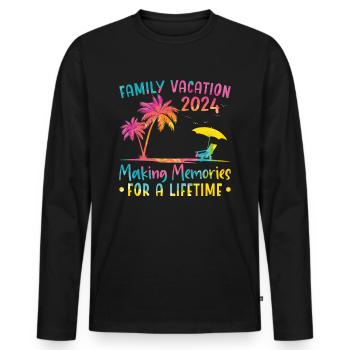 Familienurlaub Erinnerungen Schaffen - Männer Premium Bio Langarmshirt - Schwarz - Vorne - Nico (187cm)