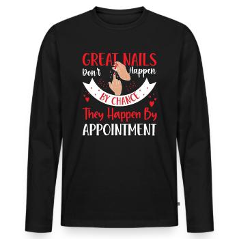 Les beaux ongles ne sont pas le fruit du hasard - T-shirt manches longues Premium bio Homme - noir - Devant - Nico (187cm)
