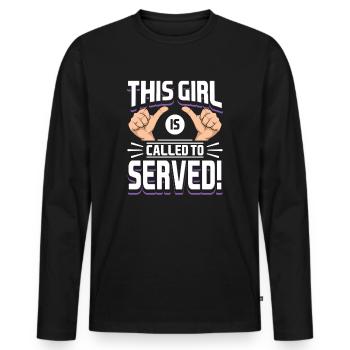 Missionnaire mormon SDJ Cette fille s’appelle - T-shirt manches longues Premium bio Homme - noir - Devant - Nico (187cm)