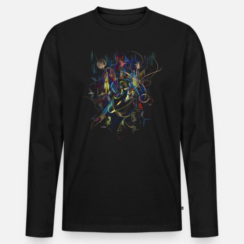 abstrakt - Männer Premium Bio Langarmshirt - Schwarz