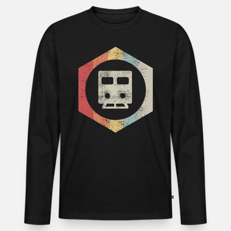 Zug - Männer Premium Bio Langarmshirt - Schwarz