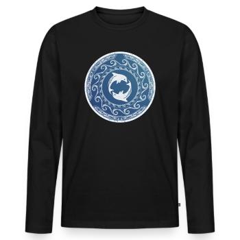 Delfine Zwillinge - Männer Premium Bio Langarmshirt - Schwarz - Vorne - Nico (187cm)