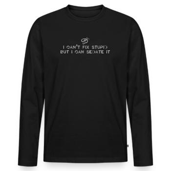 Mediziner - Männer Premium Bio Langarmshirt - Schwarz - Vorne - Nico (187cm)
