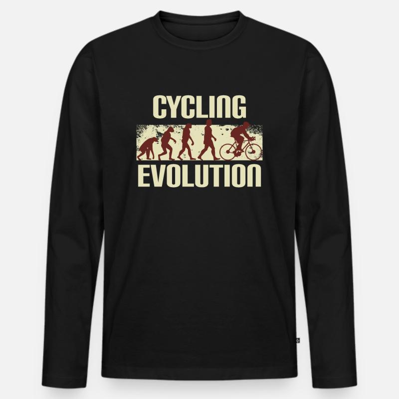 Cyclist Evolution, Cyclists - Men's Premium Organic Long Sleeve Shirt - black
