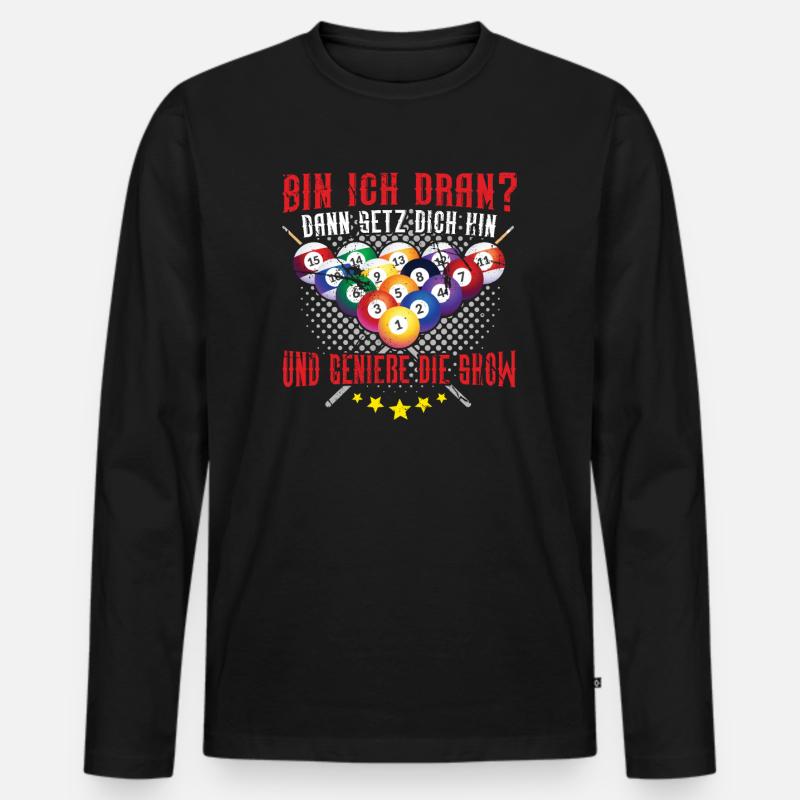 Billard - Männer Premium Bio Langarmshirt - Schwarz