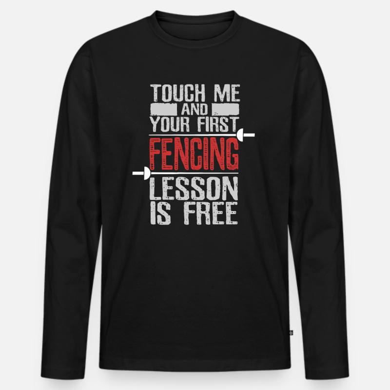 Fechten Fechten - Männer Premium Bio Langarmshirt - Schwarz
