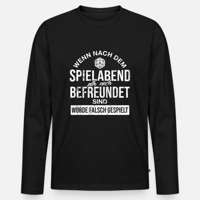Brettspiele Brettspiel Spieleabend - Männer Premium Bio Langarmshirt - Schwarz