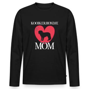 kooikerhondje maman chien - T-shirt manches longues Premium bio Homme - noir - Devant - Nico (187cm)