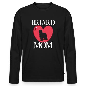 briard maman chien - T-shirt manches longues Premium bio Homme - noir - Devant - Nico (187cm)