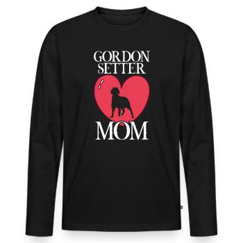 gordon setter maman chien - T-shirt manches longues Premium bio Homme - noir - Devant - Nico (187cm)