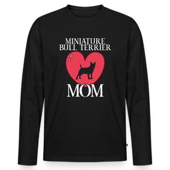 miniature bull terrier mom miniature bull terrier - Men's Premium Organic Long Sleeve Shirt - black - Front - Nico (187cm)