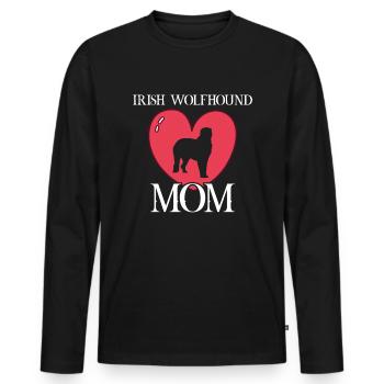 irish wolfhound maman Irish wolfhound - T-shirt manches longues Premium bio Homme - noir - Devant - Nico (187cm)