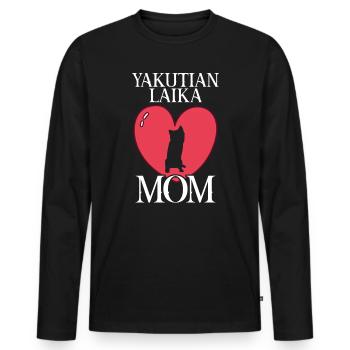 yakutian laika mom Yakutskaya Laika - Männer Premium Bio Langarmshirt - Schwarz - Vorne - Nico (187cm)