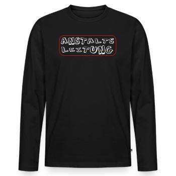 Anstaltsleitung funny Arbeit Verrückt Irrenhaus - Männer Premium Bio Langarmshirt - Schwarz - Vorne - Nico (187cm)