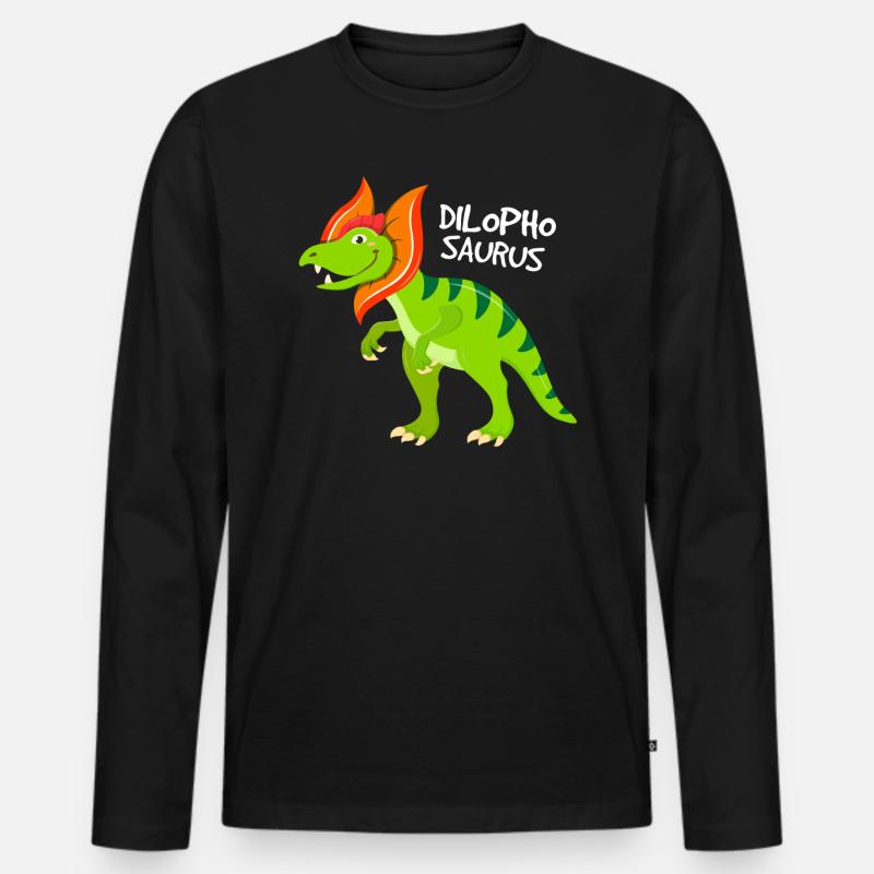 Dilophosaurus Saurier - Männer Premium Bio Langarmshirt - Schwarz