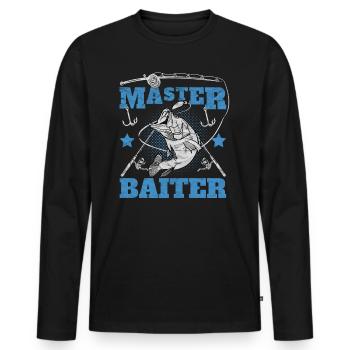 Master Baiter Lustiges Angeln - Männer Premium Bio Langarmshirt - Schwarz - Vorne - Nico (187cm)