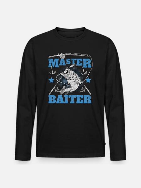 Master Baiter Pêche Drôle - T-shirt manches longues Premium bio Homme - noir