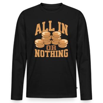All In or Nothing Poker - Men's Premium Organic Long Sleeve Shirt - black - Front - Nico (187cm)
