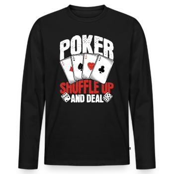 Poker Shuffle Up and Deal - Men's Premium Organic Long Sleeve Shirt - black - Front - Nico (187cm)