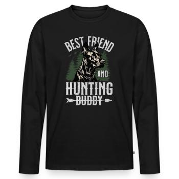 Meilleur ami et compagnon de chasse Chien fidèle - T-shirt manches longues Premium bio Homme - noir - Devant - Nico (187cm)