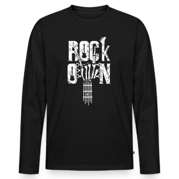 Rock On Music Lover Heavy Metal - T-shirt manches longues Premium bio Homme - noir - Devant - Nico (187cm)