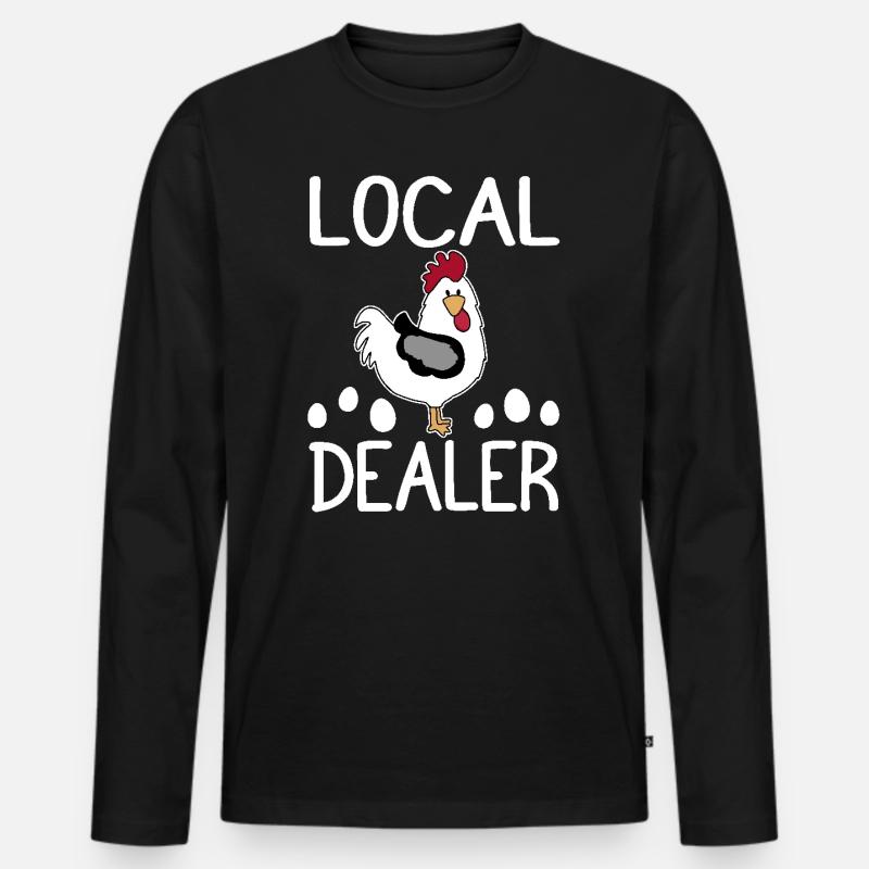 Lokaler Eierhändler Hühnerzüchter Humor - Männer Premium Bio Langarmshirt - Schwarz