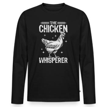 The Chicken Whisperer - Cadeau amusant pour les amateurs de volaille - T-shirt manches longues Premium bio Homme - noir - Devant - Nico (187cm)