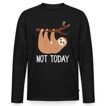 Pas aujourd’hui drôle paresseux amoureux paresseux Animal - T-shirt manches longues Premium bio Homme - noir - Devant - Nico (187cm)