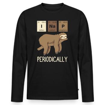 Ich mache regelmäßig ein Nickerchen faules Faultier Lustige Chemie - Männer Premium Bio Langarmshirt - Schwarz - Vorne - Nico (187cm)