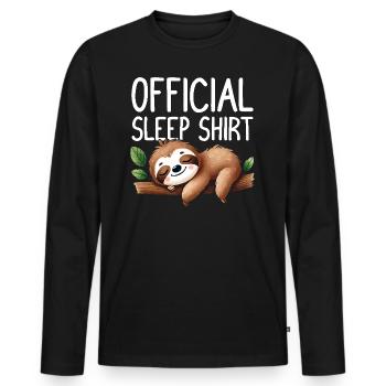 Chemise de nuit officielle Funny Sloth Nap Lover - T-shirt manches longues Premium bio Homme - noir - Devant - Nico (187cm)