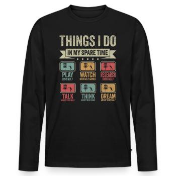 Disc Golf Liebhaber Freizeit Aktivitäten Lustiges Geschenk - Männer Premium Bio Langarmshirt - Schwarz - Vorne - Nico (187cm)