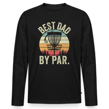 Best Dad By Par Funny Disc Golf Vater - Männer Premium Bio Langarmshirt - Schwarz - Vorne - Nico (187cm)