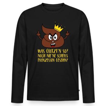 Shit Princess Crown Stinky finger shit - Men's Premium Organic Long Sleeve Shirt - black - Front - Nico (187cm)